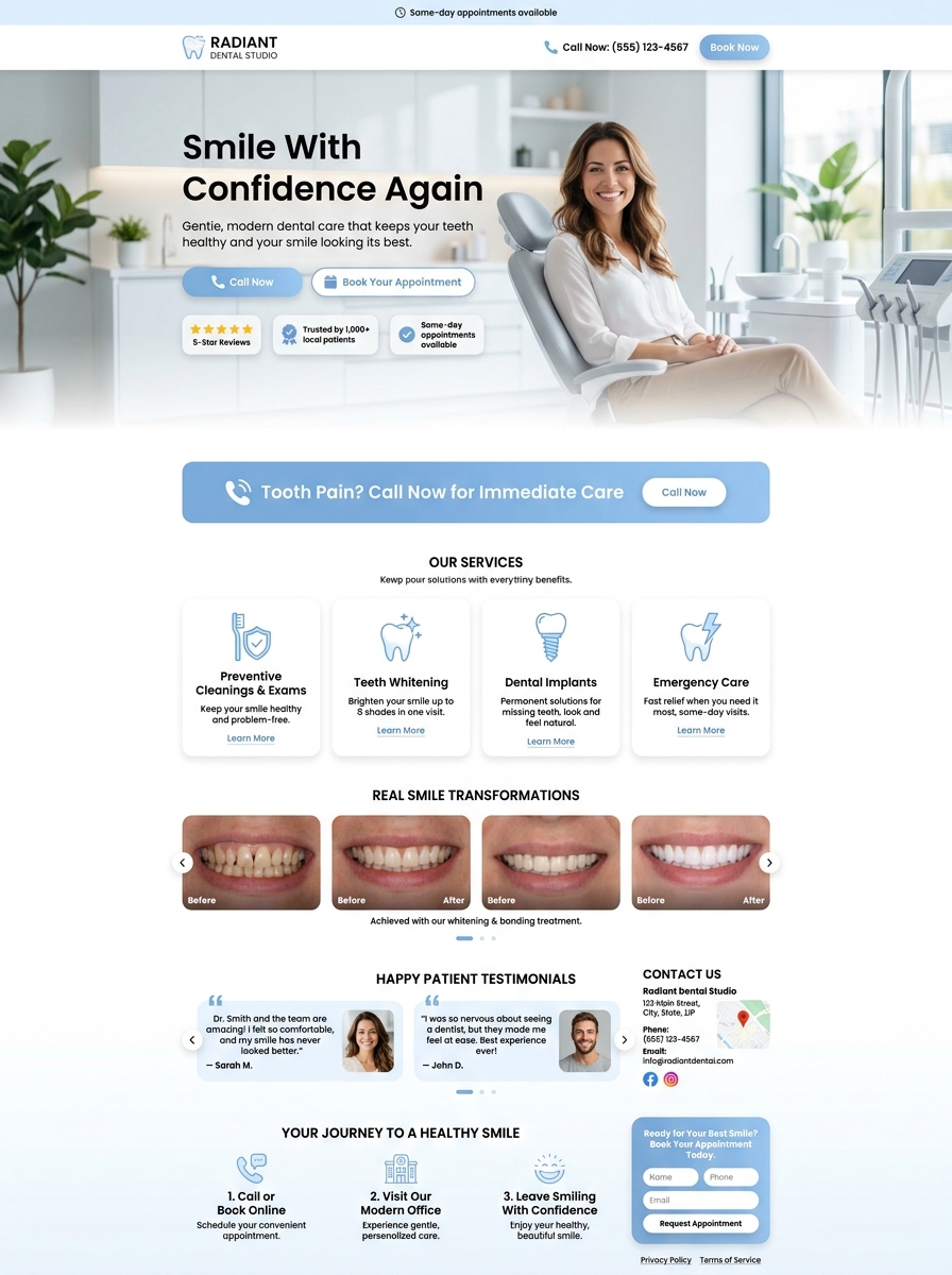 Dentist website design