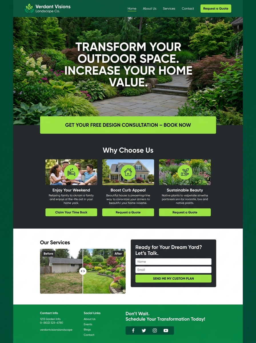 Landscape website design